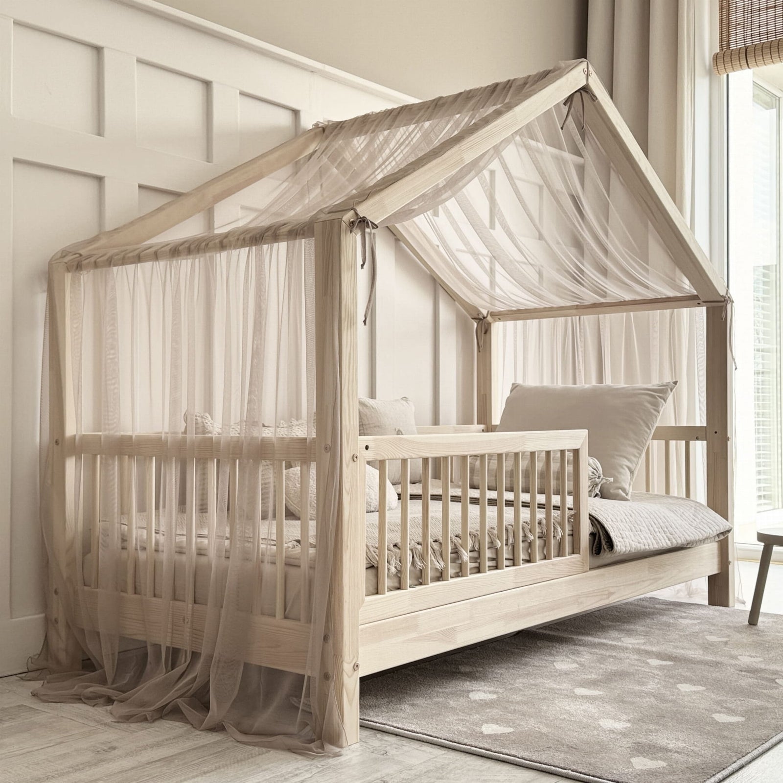 Dosel / tela de gasa cama montessori infantil ✨