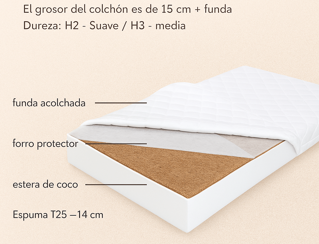 colchón cama montessori 15 cm