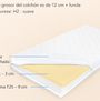 colchón cama montessori infantil 12 cm