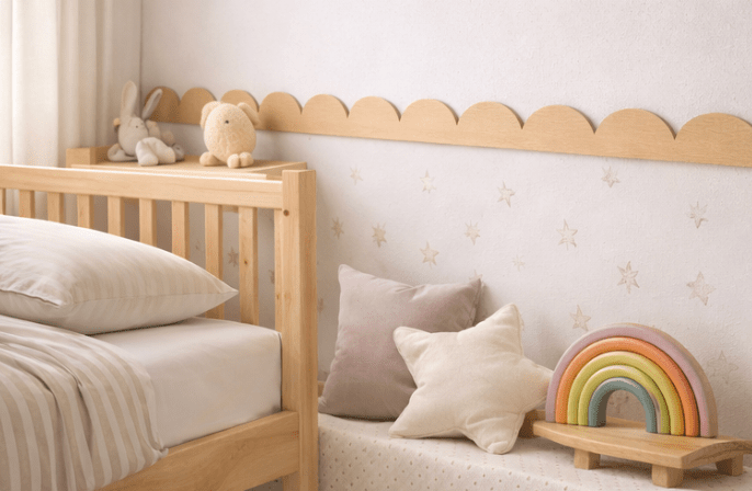 cornisa ondas habitacion infantil hacia arriba