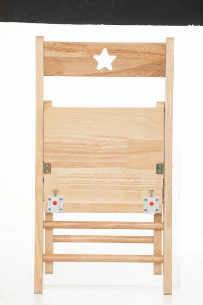 White and wood star folding chair