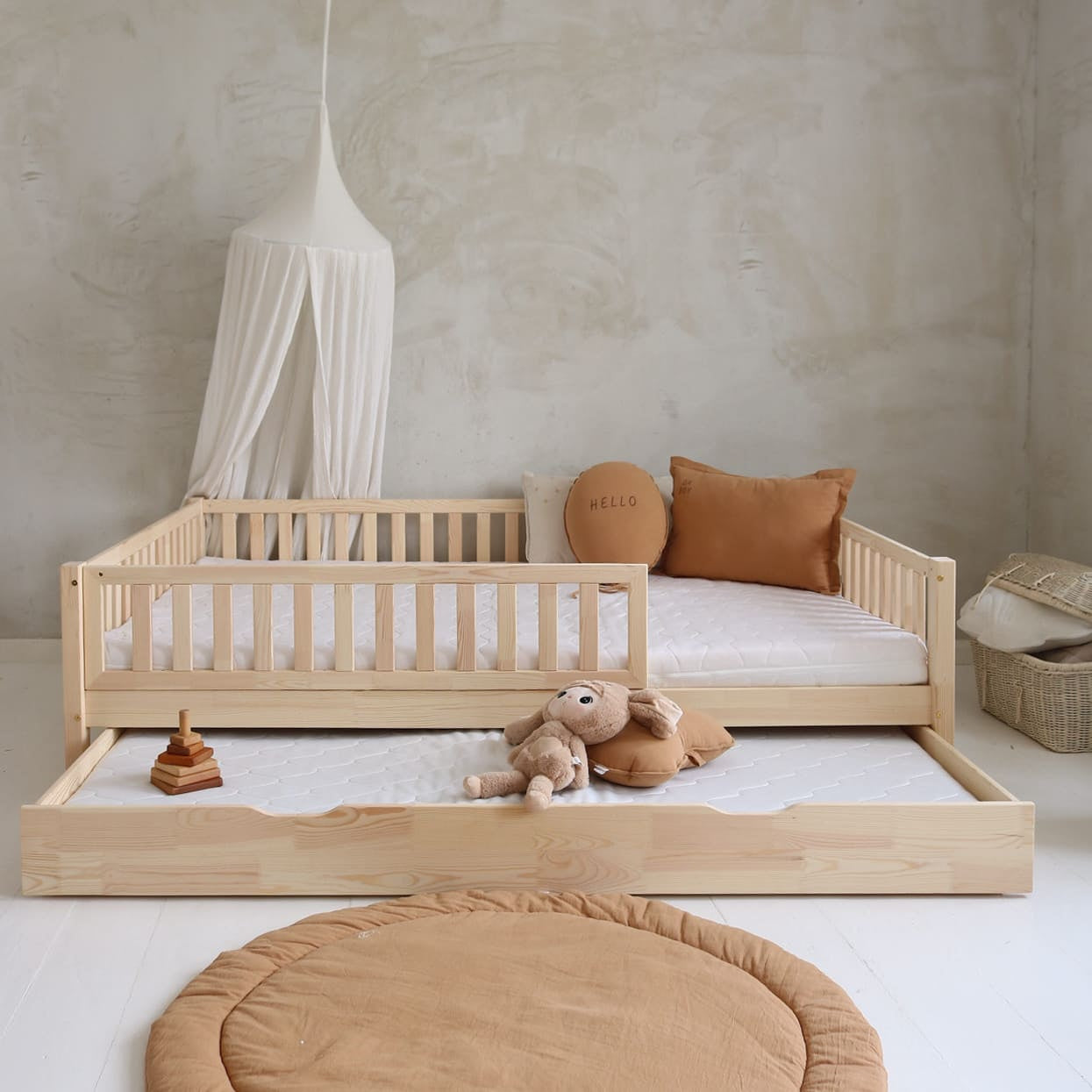 Cama montessori con cajón MÁLAGA 200 x 140 cm