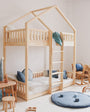 Litera casita montessori CÁDIZ 90 X 190, de pino macizo - MINIPIU