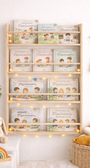 Librería montessori Lisa de madera maciza con 3 o 4 baldas - MINIPIU