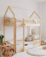 Litera casita montessori PAMPLONA 90 X 190, de pino macizo - MINIPIU