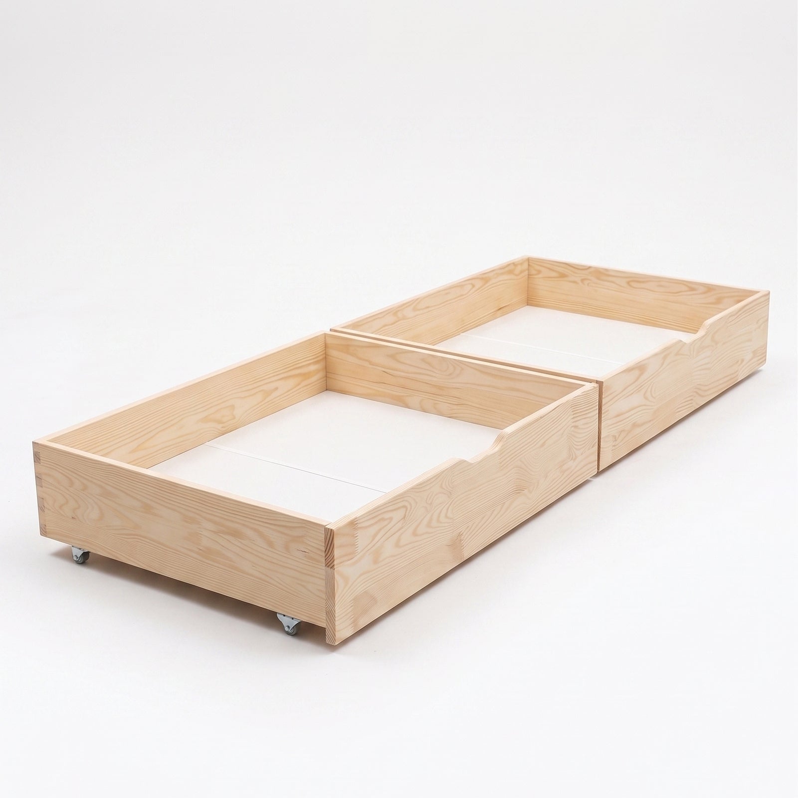Dos cajones de almacenaje bajo cama Montessori evolutiva