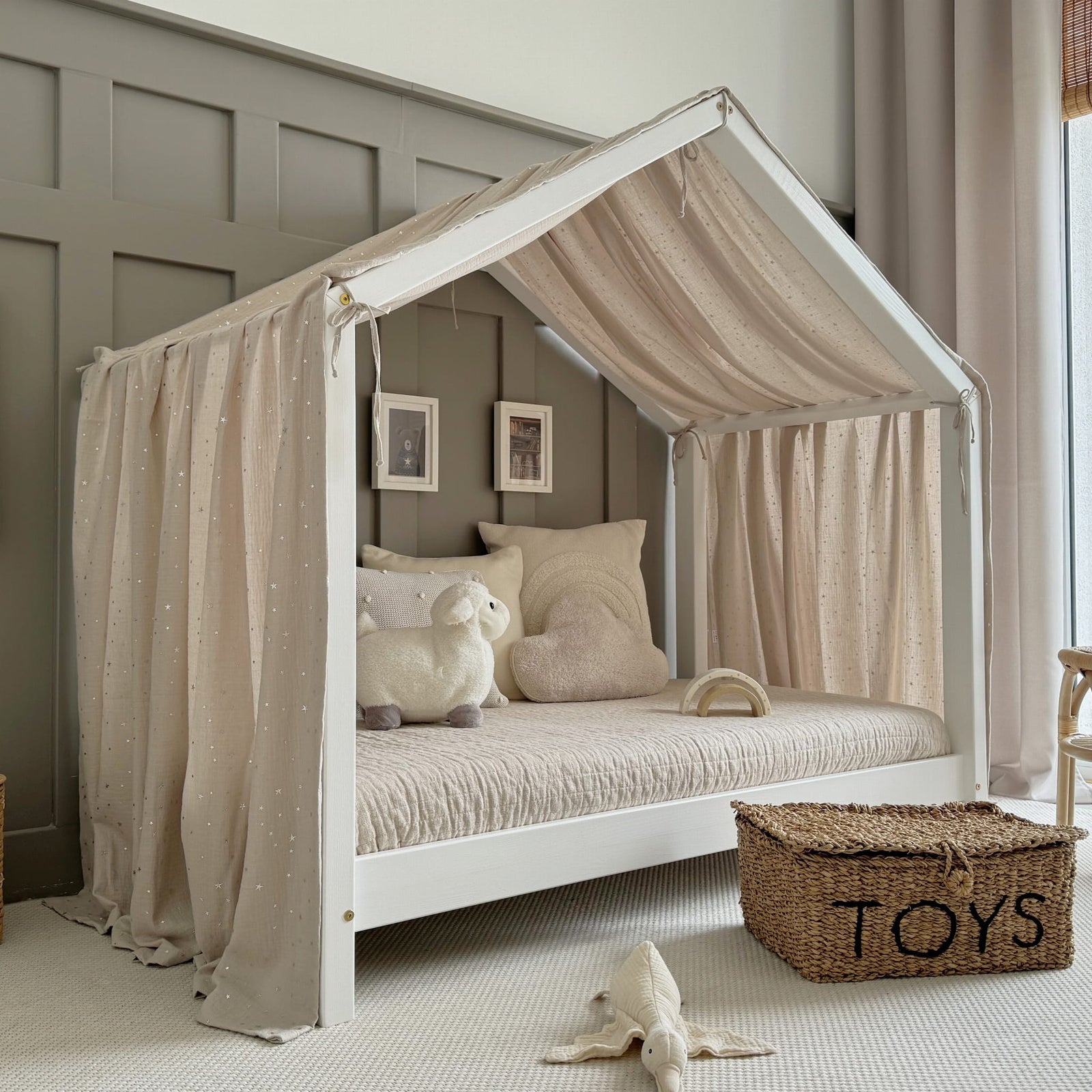 Dosel / tela de muselina cama montessori infantil ✨