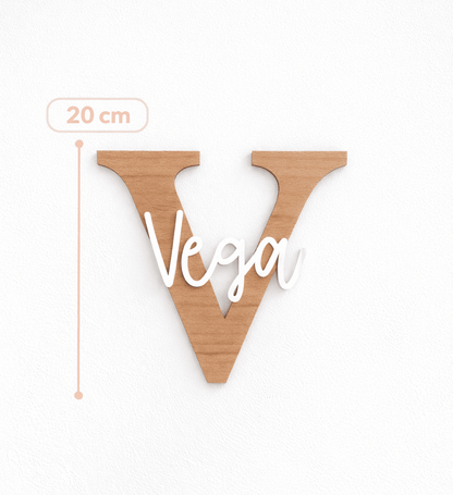 nombre con letra incial madera infantil decoración