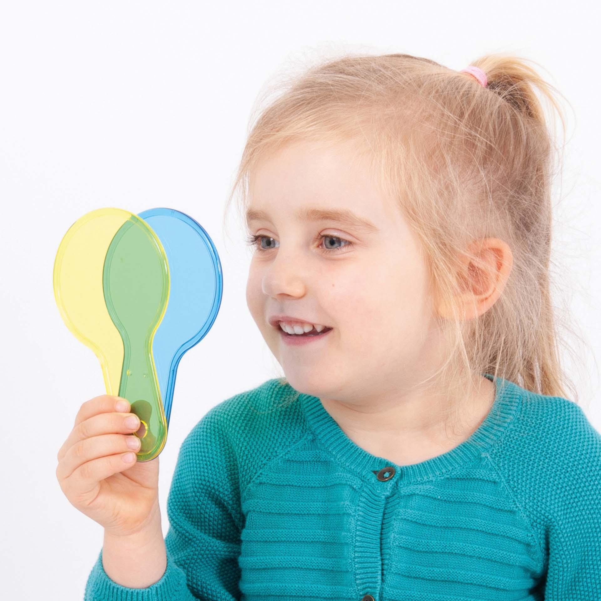 paleta colores translucidos juego sensorial