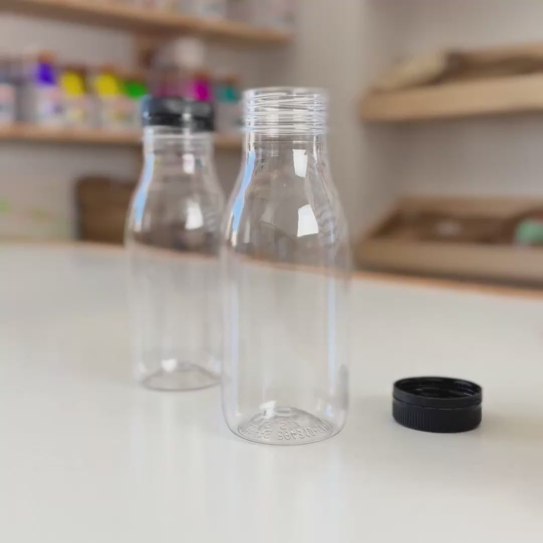 Botella sensorial vacía con tapón