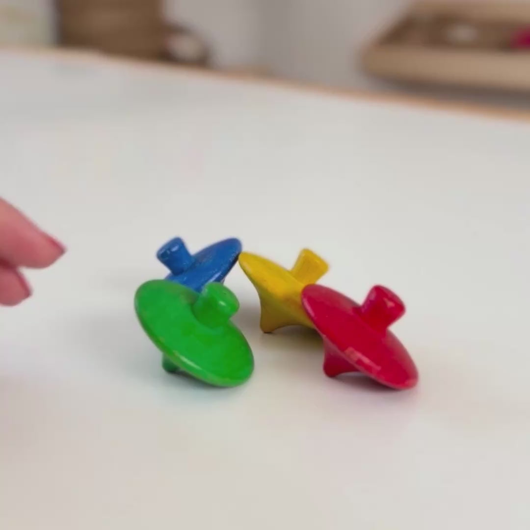 wooden spinning top