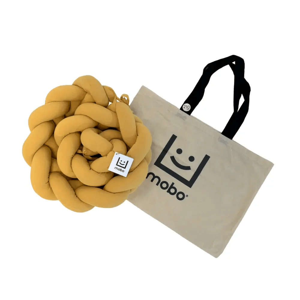 Trenza Protector de Cuna Algodón Mostaza 180cm - Seguridad y Suavidad para Tu Bebé - MINIPIU
