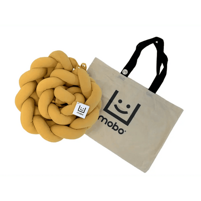 Trenza Protector de Cuna Algodón Mostaza 180cm - Seguridad y Suavidad para Tu Bebé - MINIPIU