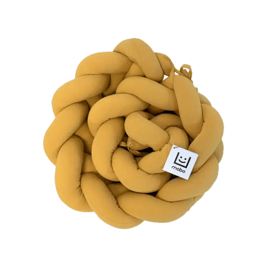 Trenza Protector de Cuna Algodón Mostaza 180cm - Seguridad y Suavidad para Tu Bebé - MINIPIU