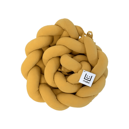 Trenza Protector de Cuna Algodón Mostaza 180cm - Seguridad y Suavidad para Tu Bebé - MINIPIU