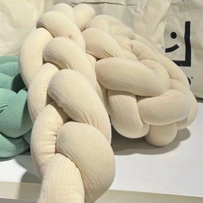 Trenza Protector de Cama 210cm BEIGE Muselina - MINIPIU