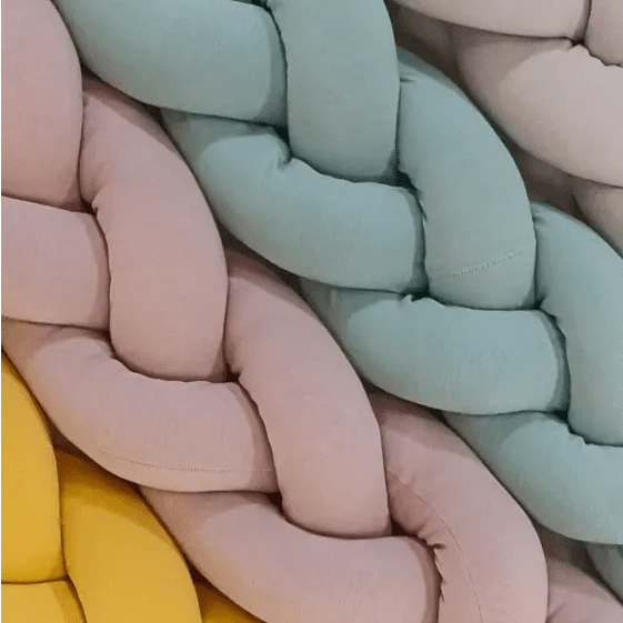 Trenza Protector de Cama 210cm BEIGE Muselina - MINIPIU