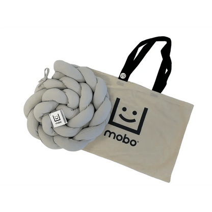 Trenza Cuna Gris Algodón 210cm - Protector de Cuna Suave y Seguro - MINIPIU