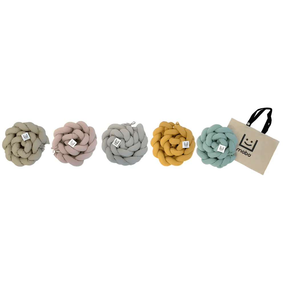Trenza Cuna Gris Algodón 210cm - Protector de Cuna Suave y Seguro - MINIPIU