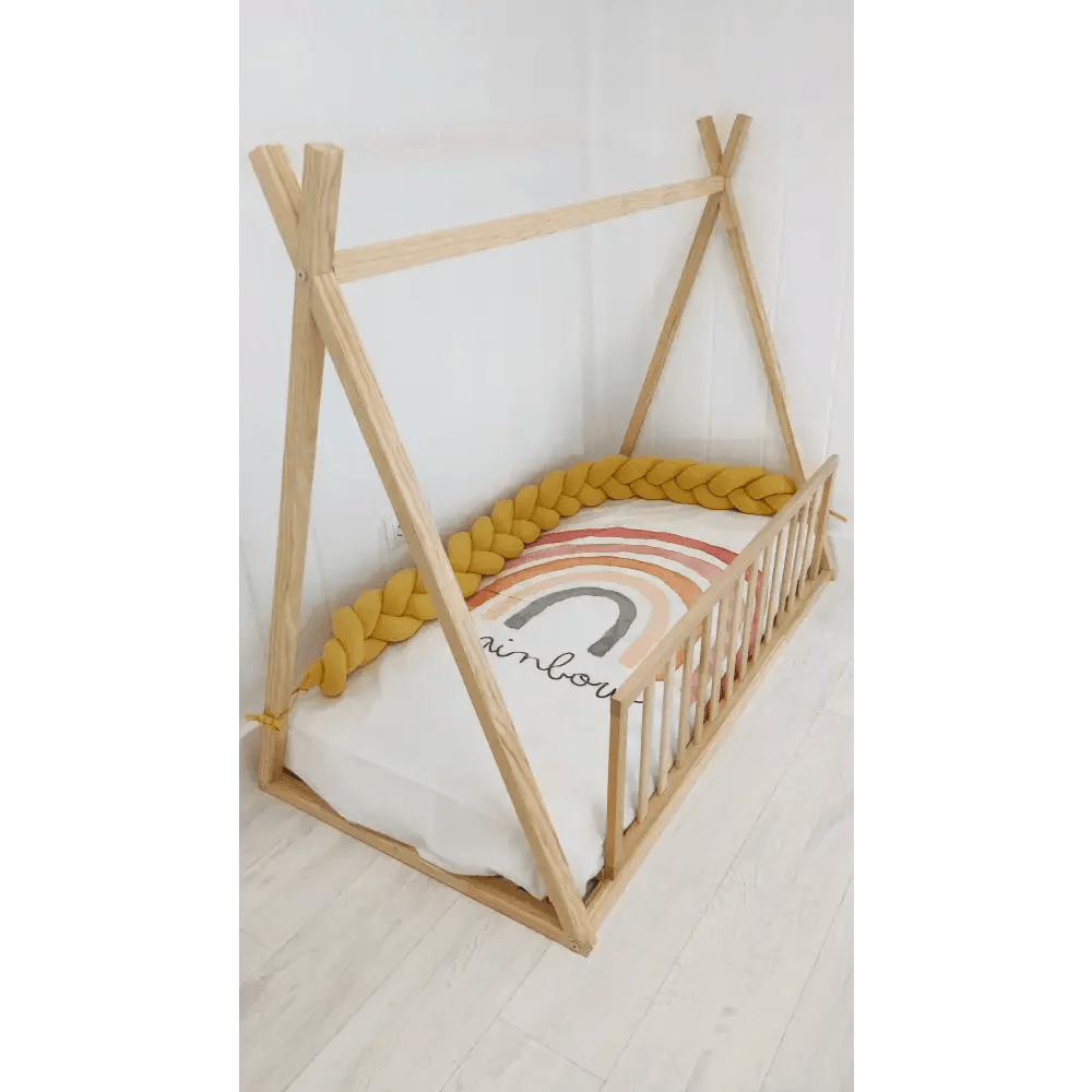 Trenza Protector de Cuna Mostaza 210cm - Comodidad y Estilo para tu Bebé - MINIPIU