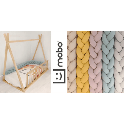 Trenza Protector de Cuna Mostaza 210cm - Comodidad y Estilo para tu Bebé - MINIPIU