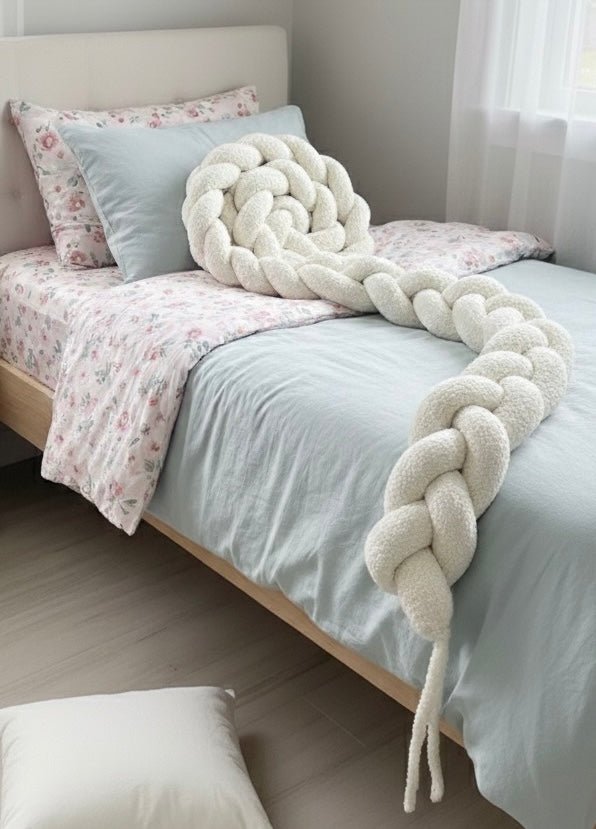 Trenza Protectora de Cuna y cama 200cm BOUCLE BLANCO - MINIPIU