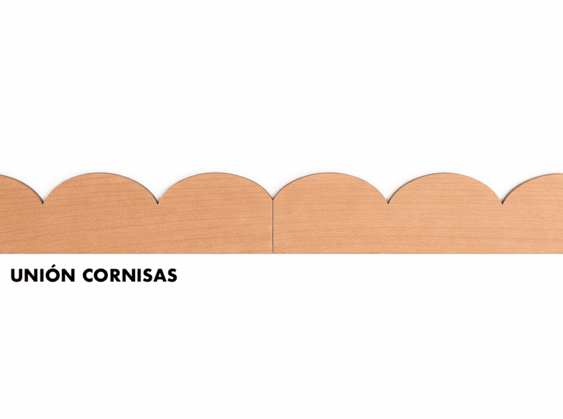 Cornisa de Madera Ondas - Haya Natural - MINIPIU