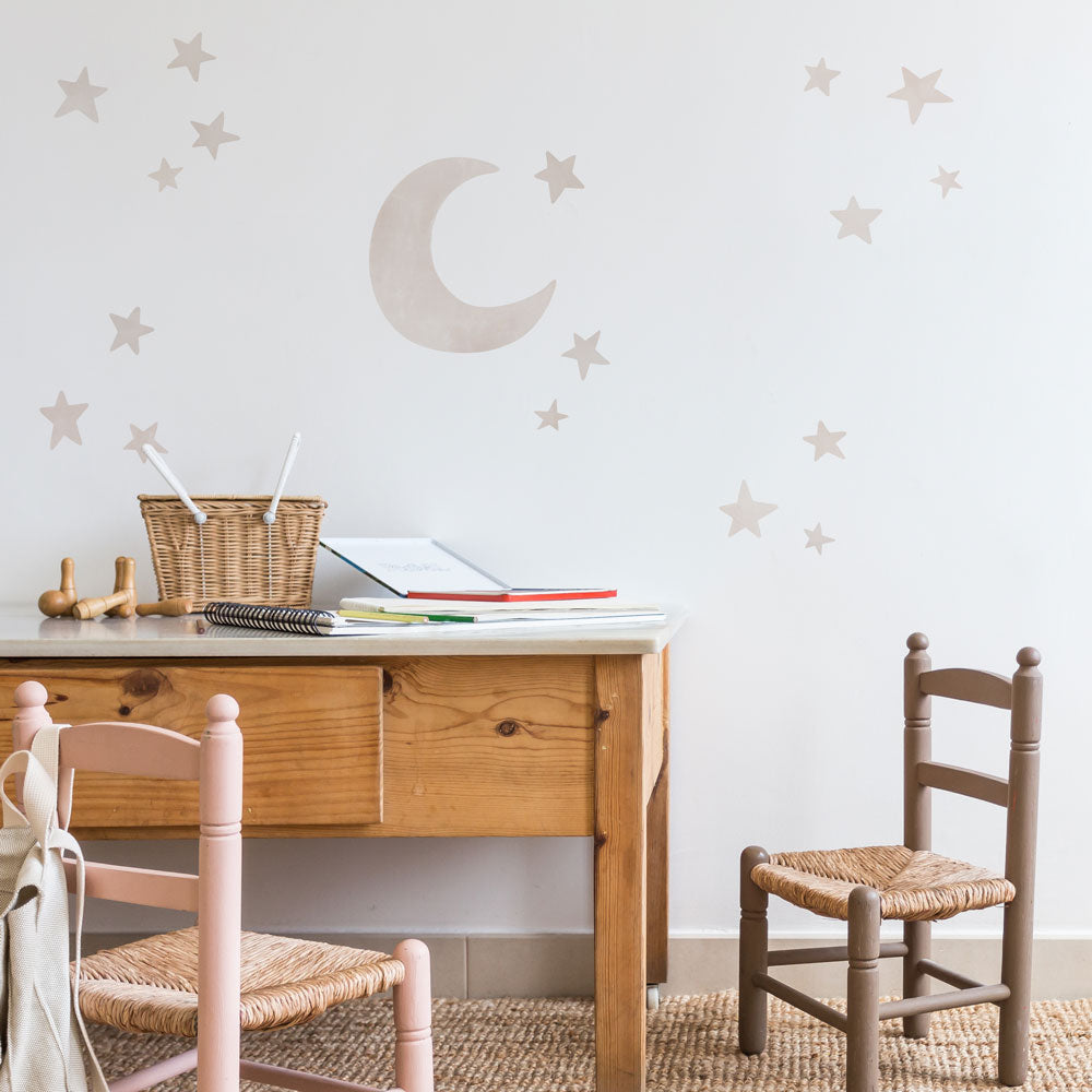 Watercolor moon and stars adhesive vinyl