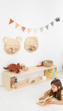 Estantería montessori de madera maciza de 2 estantes - MINIPIU