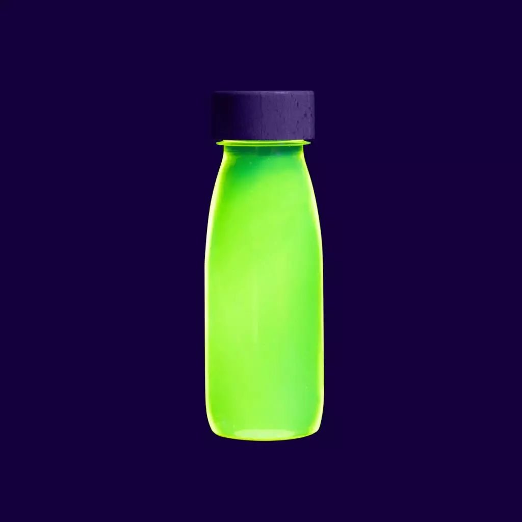 Botellas sensoriales FLOAT FLUO. Brillo en la oscuridad. - MINIPIU