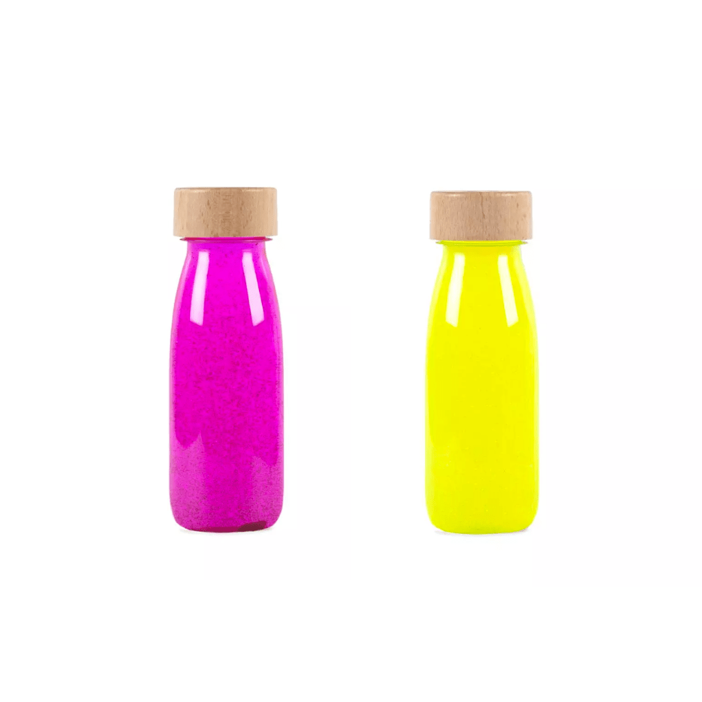 Botellas sensoriales FLOAT FLUO. Brillo en la oscuridad. - MINIPIU