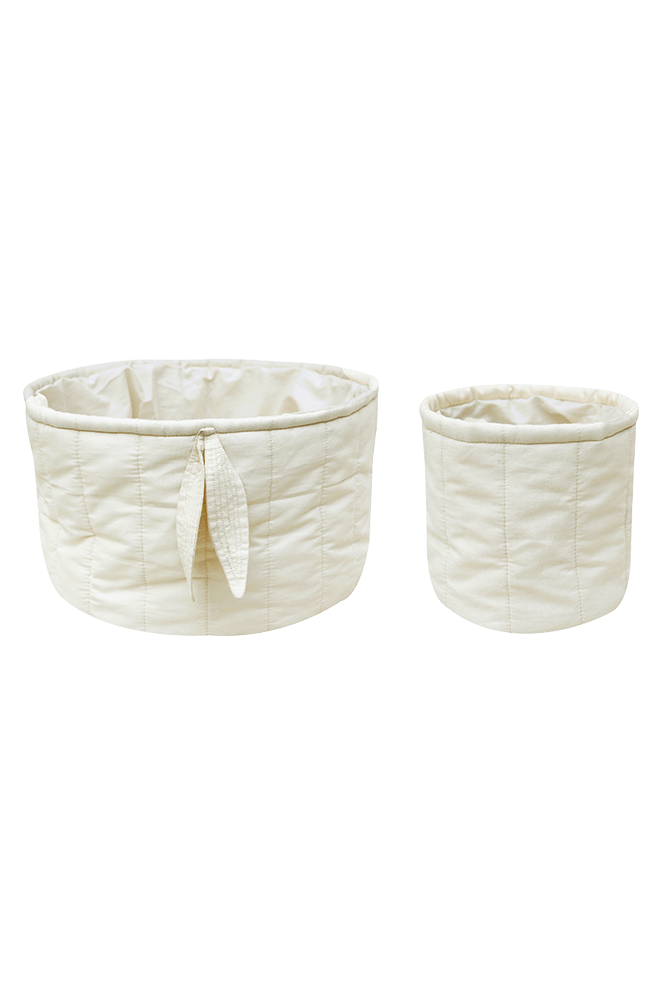 Set of two padded bamboo baskets Natural 