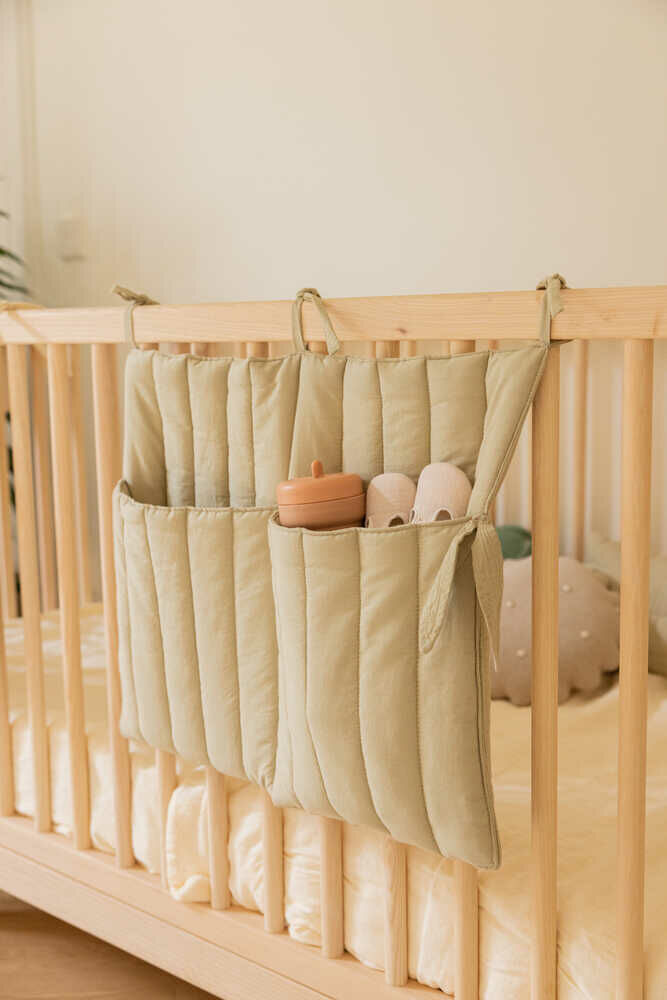 Bambus-Kinderbett-Organizer Olive