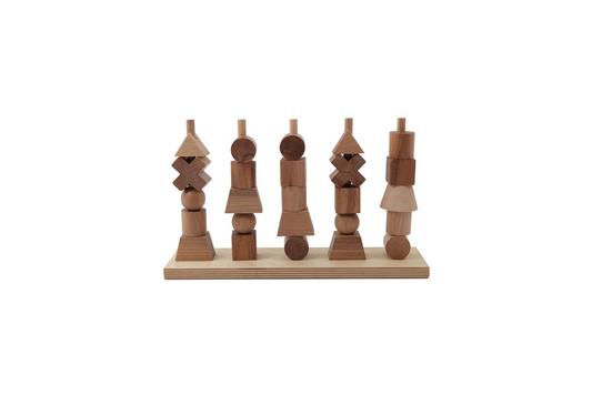 Natural wood stackable